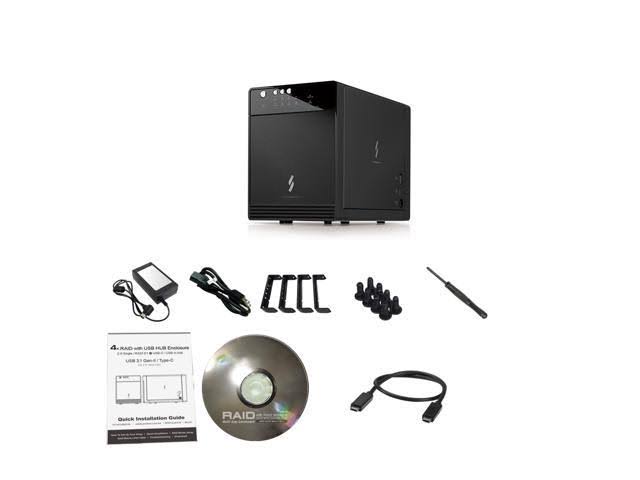 Mediasonic Raid USB 3.1 4 Bay 3.5 SATA Hard Drive Enclosure with USB 3.1 Hub Feature USB 3.1 Gen 2 10Gbps (hfr7-su31ch)