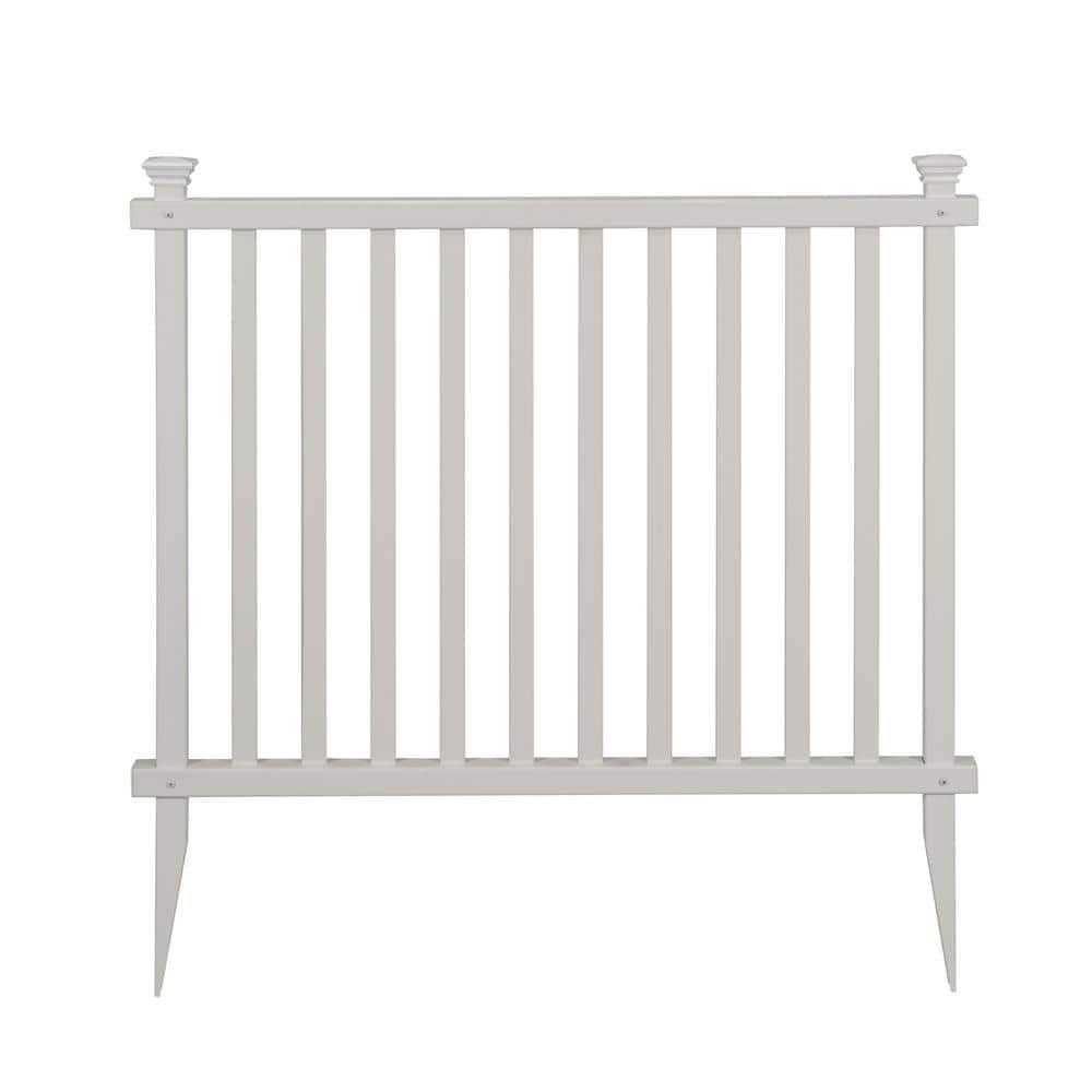 Zippity Outdoor Products ZP19037 No Dig Baskenridge Semi Permanent Vinyl Fence - Shop Hardware Tools Online Store