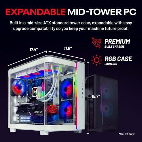 Skytech Gaming Chronos 3 Desktop PC, Ryzen 7 7700 3.8 GHz (5.3GHz), AMD RX 9070XT 16GB, 2TB Gen4 NVMe SSD, 32GB DDR5 RAM 6000 RGB, 850W Gold ATX 3 PSU, Wi-Fi, Win 11