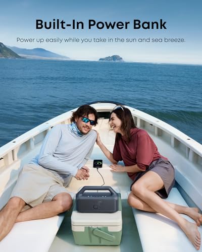 soundcore Boom 2 By Anker, Outdoor Speaker, 80W, Subwoofer, BassUp 2.0, 24H Playtime, IPX7 Waterproof, Floatable, RGB Lights, USB-C, Custom EQ, Bluetooth 5.3, Portable for Camping, Beach, and Backyard