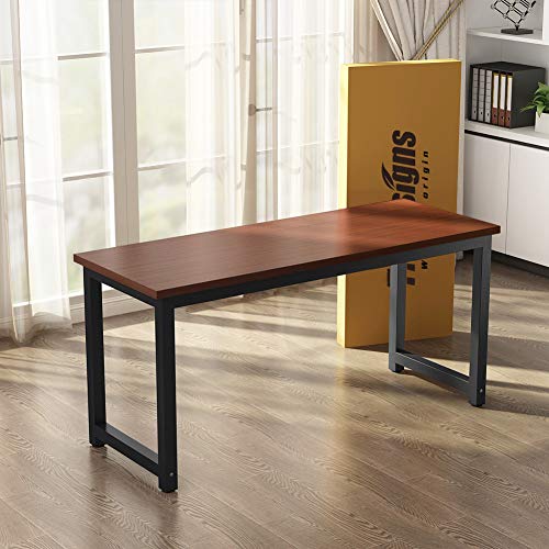 Tribesigns Modern Computer Desk, 63 x 31.5 inch Large Executive Office Desk Computer Table Study Writing Desk Workstation for Home Office, Spliced Desktop, White