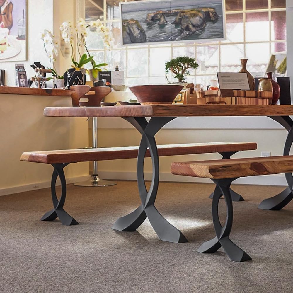 Heavy Duty Metal Table Legs, 28" H x 26" W, Set of 2 Steel Desk Legs for Dining Table, Industrial Design, Perfect for DIY Projects, Easy Installation Desk Legs, Stable and Durable Table Legs