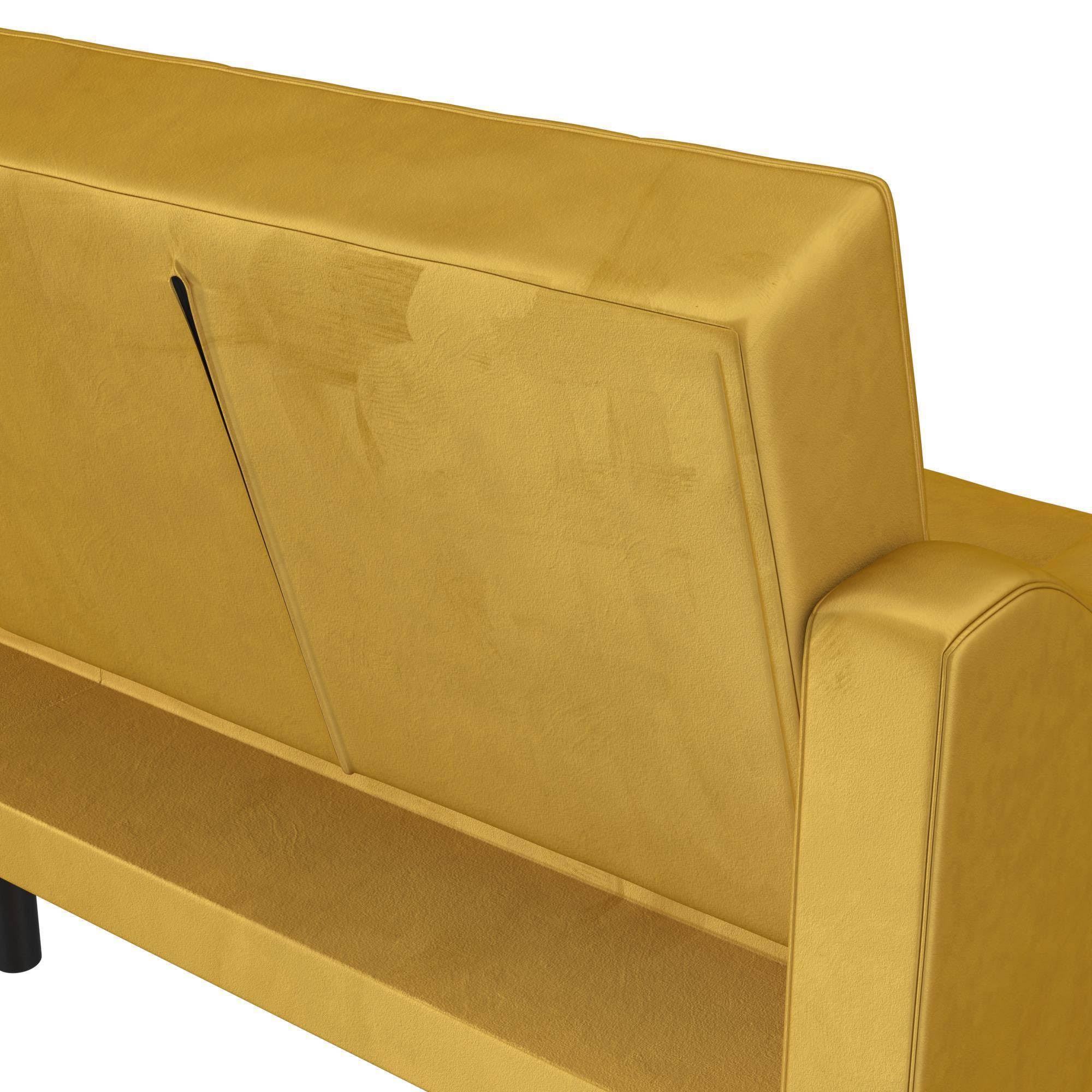 Novogratz Beatrice Coil Futon Convertible Sofa Bed u0026 Couch - Mustard