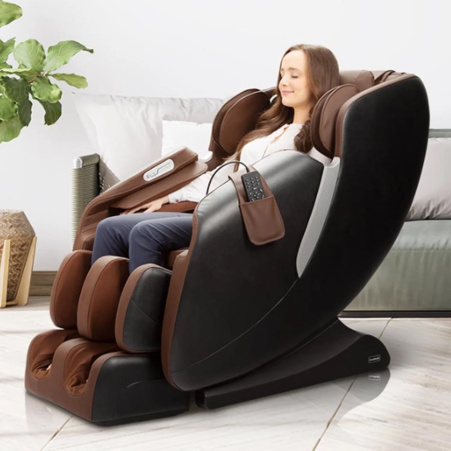 Osaki AmaMedic R7 Full Body Reclining Massage Chair with Remote, Taupe