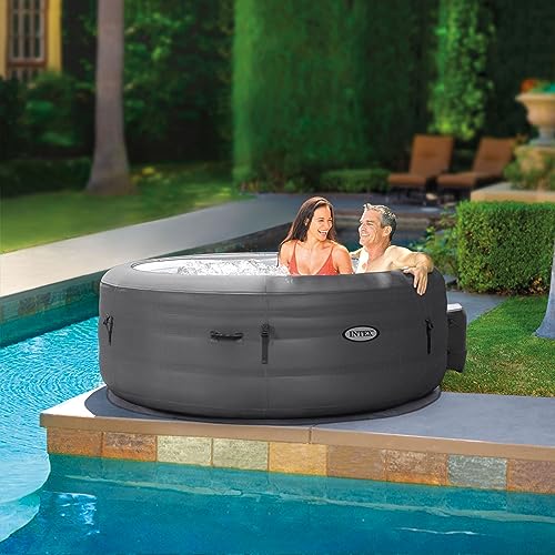 INTEX SimpleSpa Inflatable Hot Tub, 6 Person Jet Massage Spa with Built-in Pump and Cover - Portable Outdoor Tub with Bubble Jets for Home, Backyard, and Patio