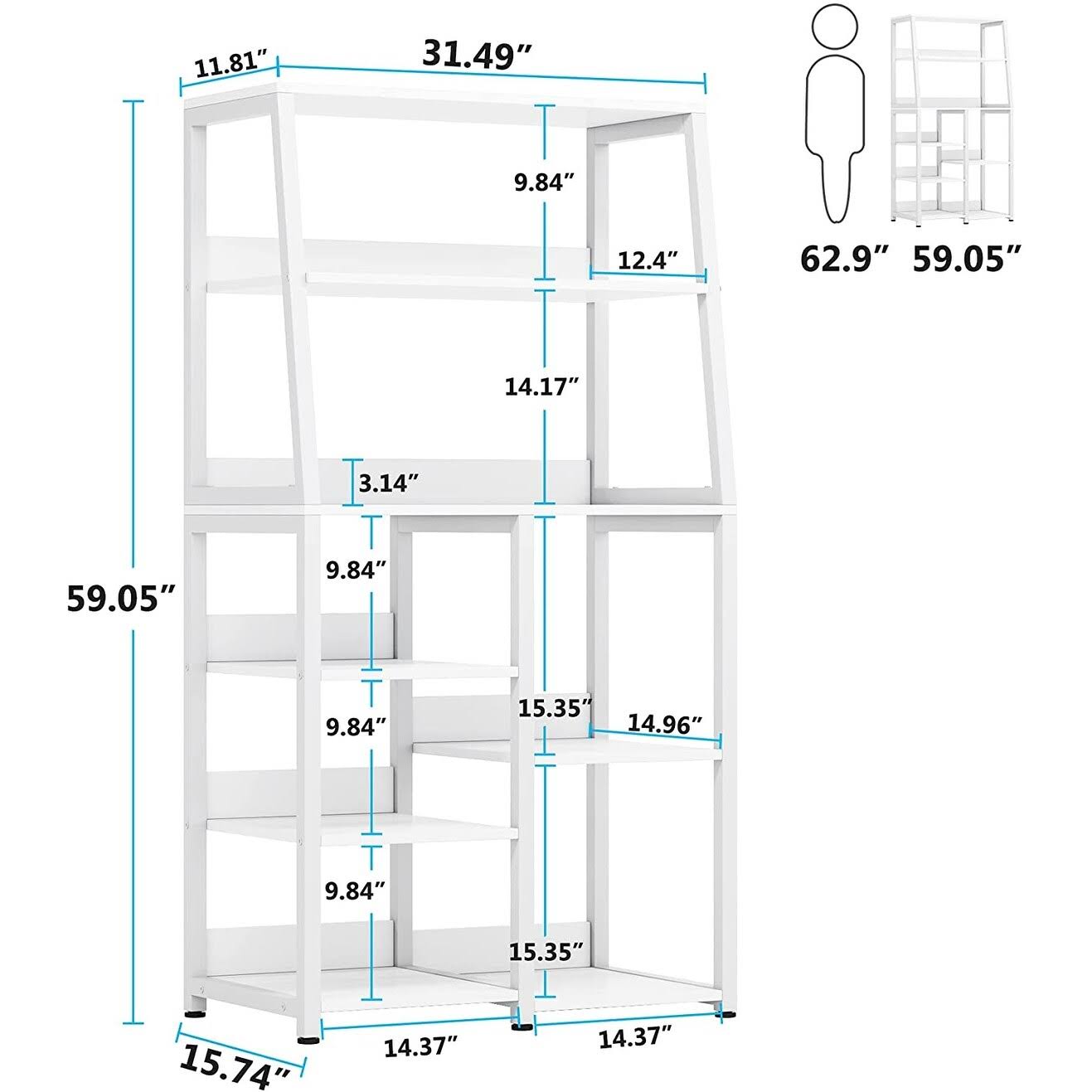 Tribesigns 8-Tier Industrial Baker's Rack with Storage Shelves, Free Standing Microwave Oven Stand Spice Rack for Kitchen, Utili
