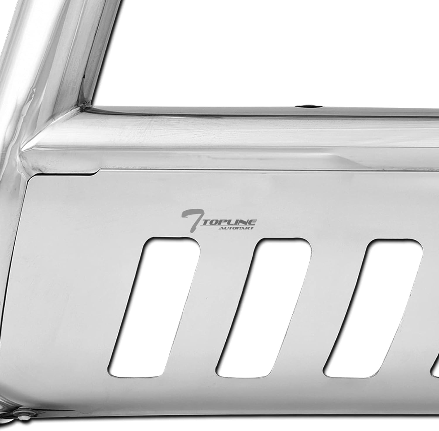 Polished Stainless Steel Bull Bar Brush Push Front Bumper Grill Grille Guard With Skid Plate Compatible With 10-23 Toyota 4Runner