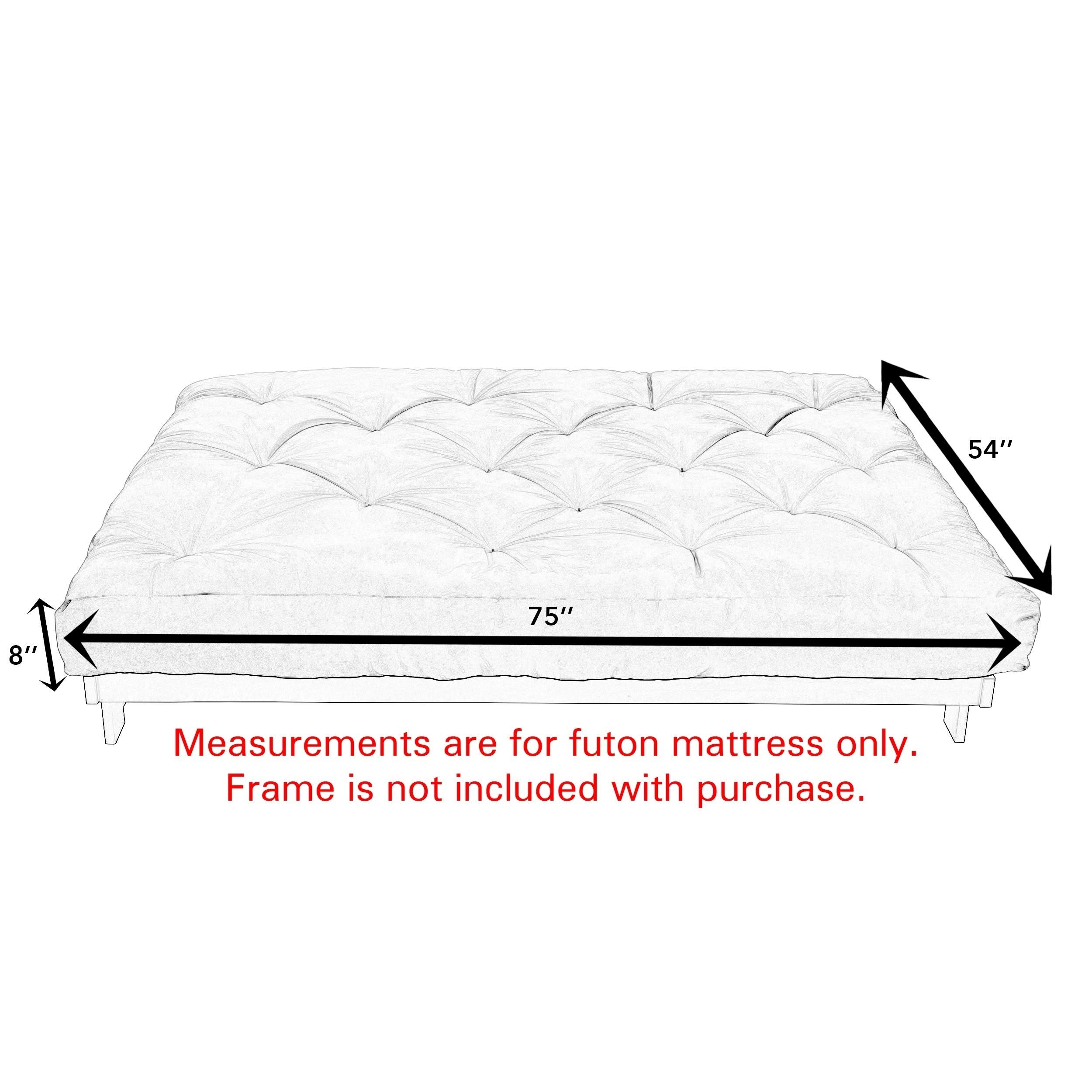 Humble and Haute Full Charcoal Grey 8-Inch Gel Memory Foam Futon Mattress