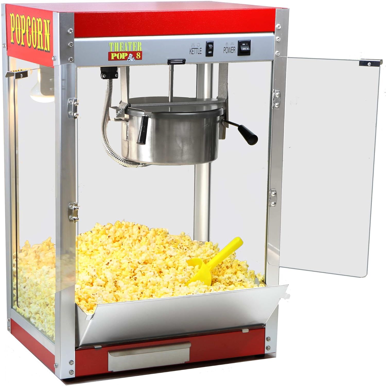 Paragon Theater Pop 8 Ounce Popcorn Machine for Professional Concessionaires Requiring Commercial Quality High Output Popcorn Equipment, Red
