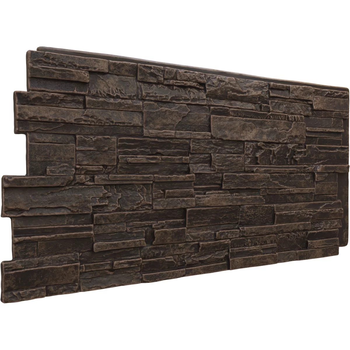 Ekena Millwork 48 5/8"W x 24 3/4"H x 1 1/4"D Cascade Stacked Stone, StoneWall Faux Stone Siding Panel, Alder Creek