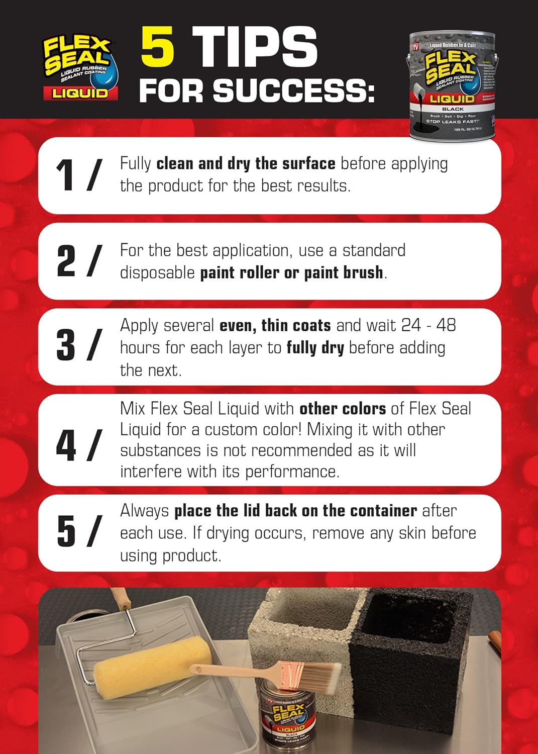 Flex Seal Liquid, 1 Gallon, Clear, Liquid Rubber Coating Sealant, Waterproof, Flexible, Breathable, and UV Resistant, Roof Repair, Basements, RV, Campers, Trailers, Marine, EPDM, Masonry
