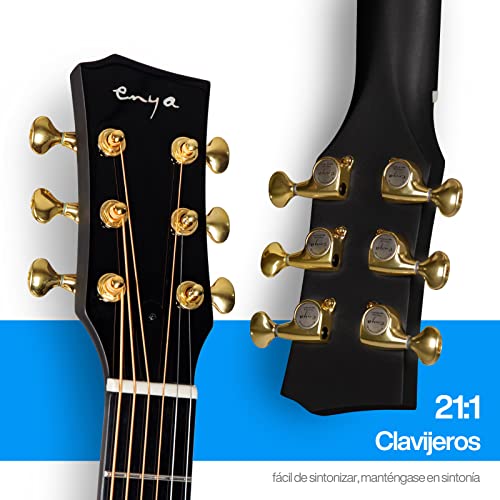 Enya X4 PRO Carbon Fiber Acoustic Electric Guitar, 41-Inch Full Size Cutaway Design, AcousticPlus Pickup System with Built-in Effects & Tuner, Includes Deluxe Hard Case, Leather Strap, Cable