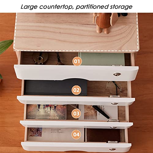 Solid Wood Storage Box - Desktop File Cabinet, with Lock Flat File Cabinet Storage, Desktop Drawer Cabinet, Wooden File Cabinet/Desktop Storage Cabinet/Data Cabinet, 1/2/