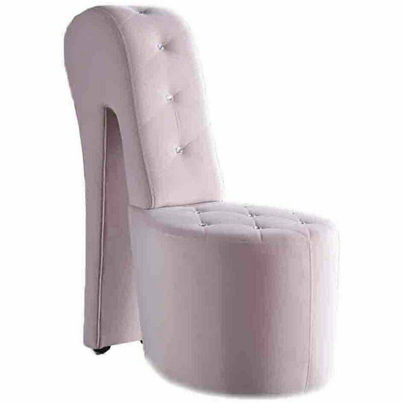 Best Master Furniture Tristram 19x22 Velvet High Heel Shoe Chair in Pink