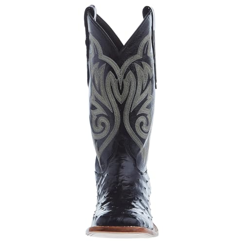 Justin Men's Exotic Full Quill Ostrich Western Boot Broad Square Toe - 8070