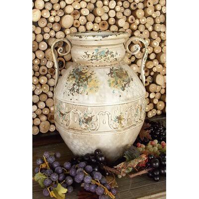 Beige Metal Vase Lark Manor