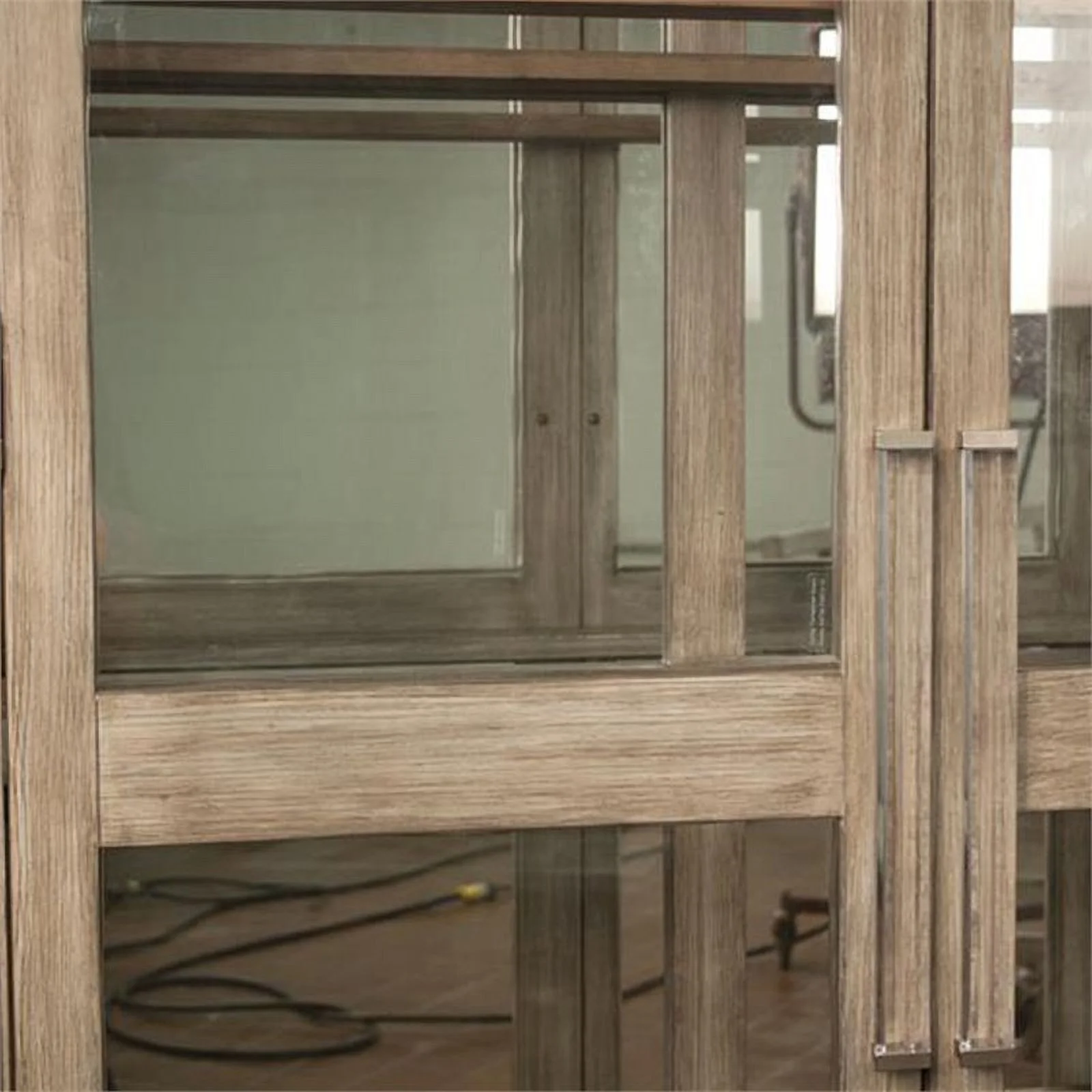 Bowery Hill Contemporary 5 Shelf Curio Cabinet in Natural