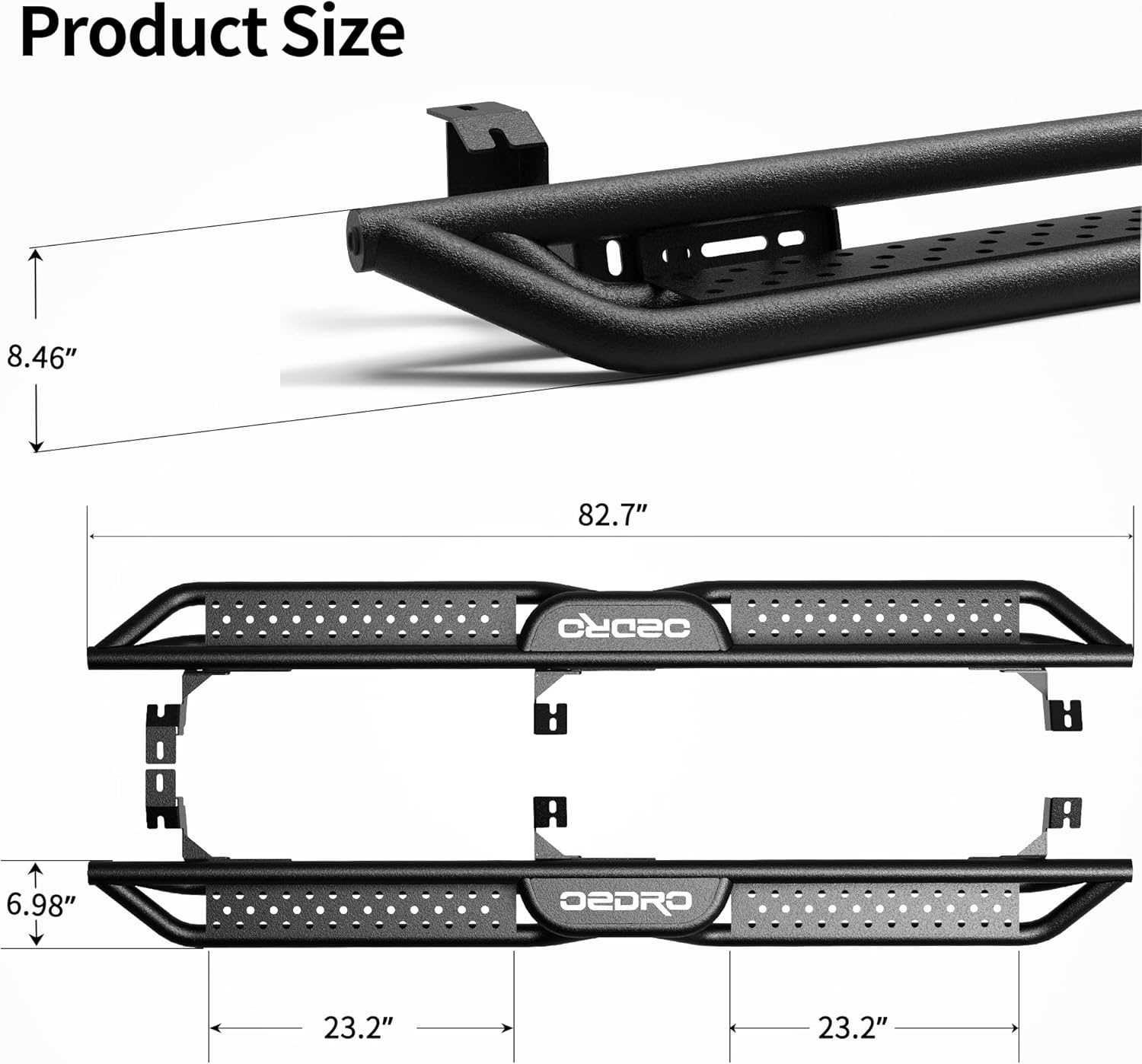 OEDRO 6 Inch Running Boards Compatible with 2005-2022 Toyota Tacoma Double Cab, Bolt-on Side Steps Steel Nerf Bars