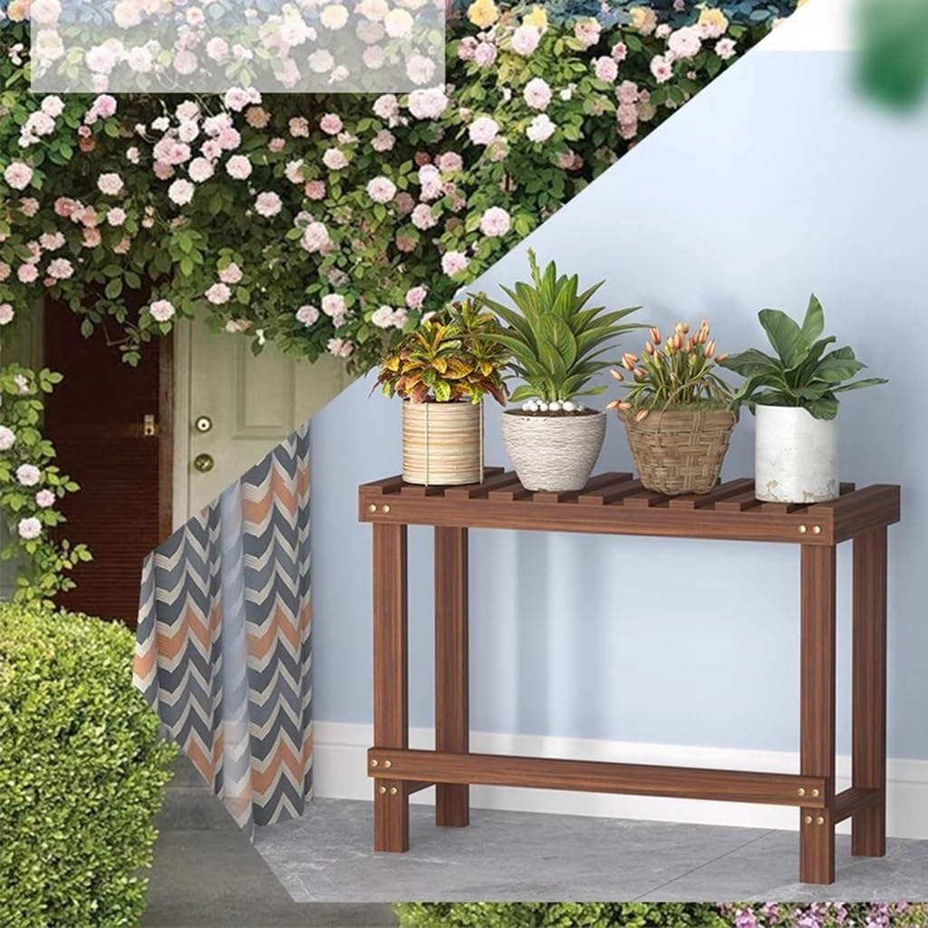 3 Tiered Wood Ladder Plant Stand, Freestanding Flower Pot Display Rack, Multiple Planter Display Shelf for Living Room Corner Balcony Office Lawn Patio Garden