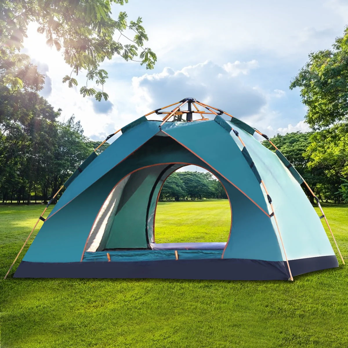 Pop Up Tent Family Camping Tent 3-4 People Person Tent Portable Instant Tent Automatic Tent Waterproof Windproof for Camping Hiking Mountaineering