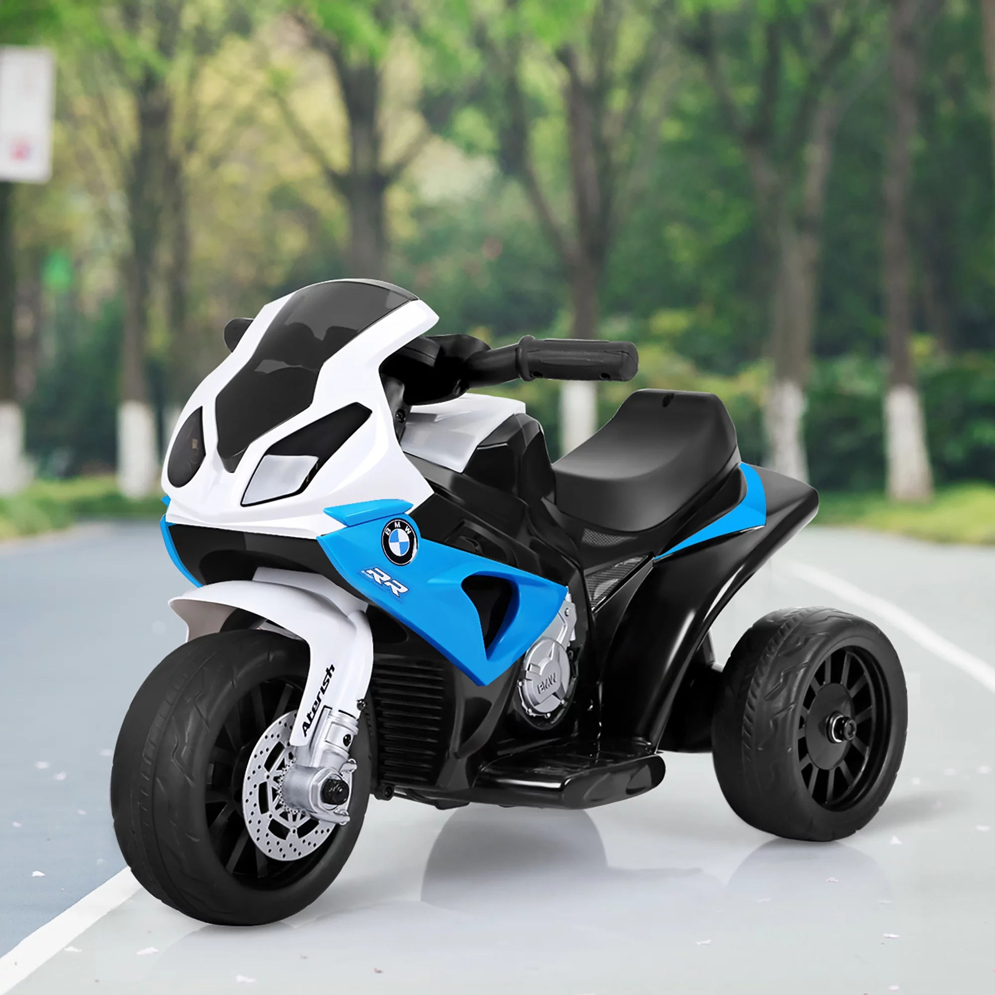 Costway Kids Ride On Motorcycle BMW Licensed 6V Electric 3 Wheels Bicycle with Music & Light (Suitable for 18-36 Months Age)