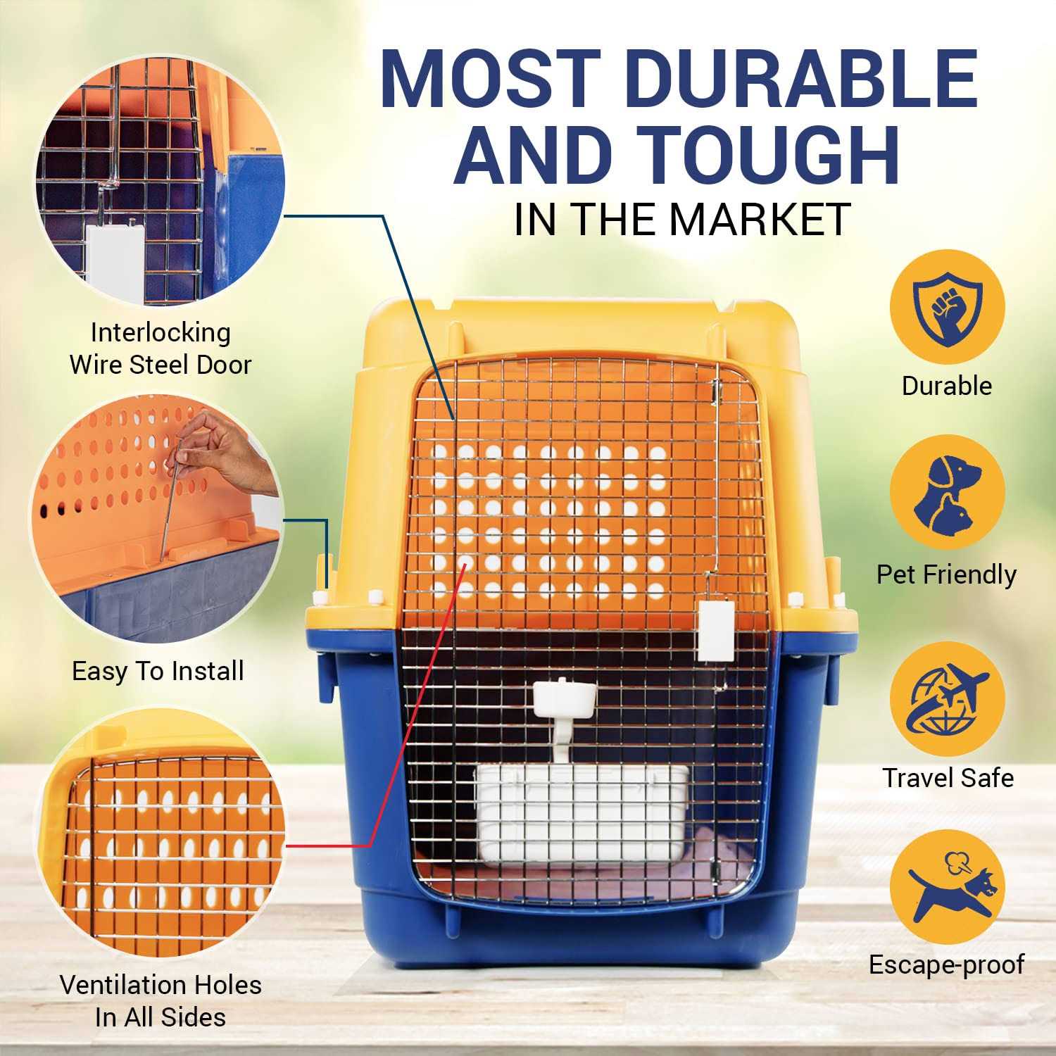 Pet-express Pet Crate Durable, Heavy Duty Dog Cat Kennel, Iata Airline Approved Pet Carrier, Pet Palace Dog Kennel, Travel Dog and Cat Crate - Pet Supplies online store
