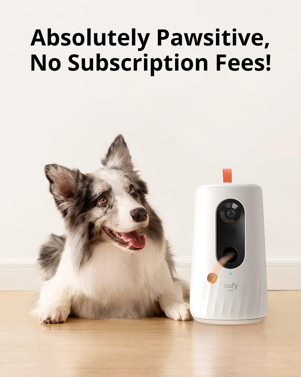 eufy Pet Dog Camera, Free Smart AI Tracking and Monitoring, 270-Degree Rotation, 1080p Pet Camera Tossing Treat Dispenser, Doggy Diary, Local Storage, 2-Way Audio, Phone App, No Monthly Fee