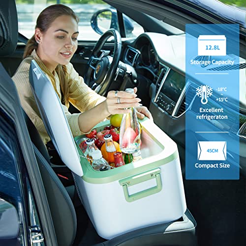 Megiu 12 Volt Car Refrigerator, Portable Freezer Compressor Cooler -18~+15℃ with 12V / 24V DC 110～240 Volt AC