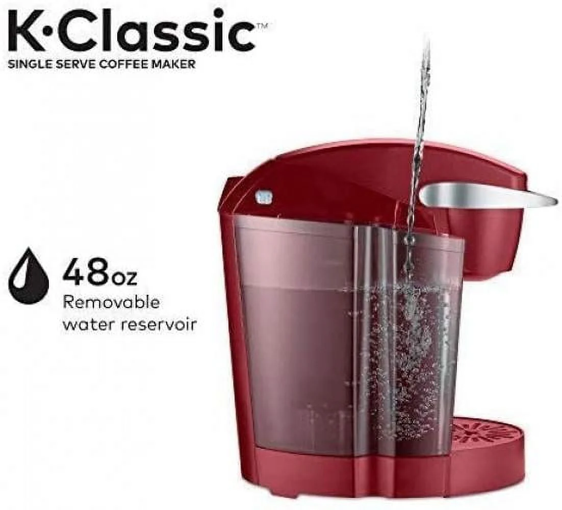 Keurig K-Classic Coffee Maker, Single Serve K-Cup Pod Coffee Brewer, 6 to 10 oz. Brew Sizes, Rhubarb