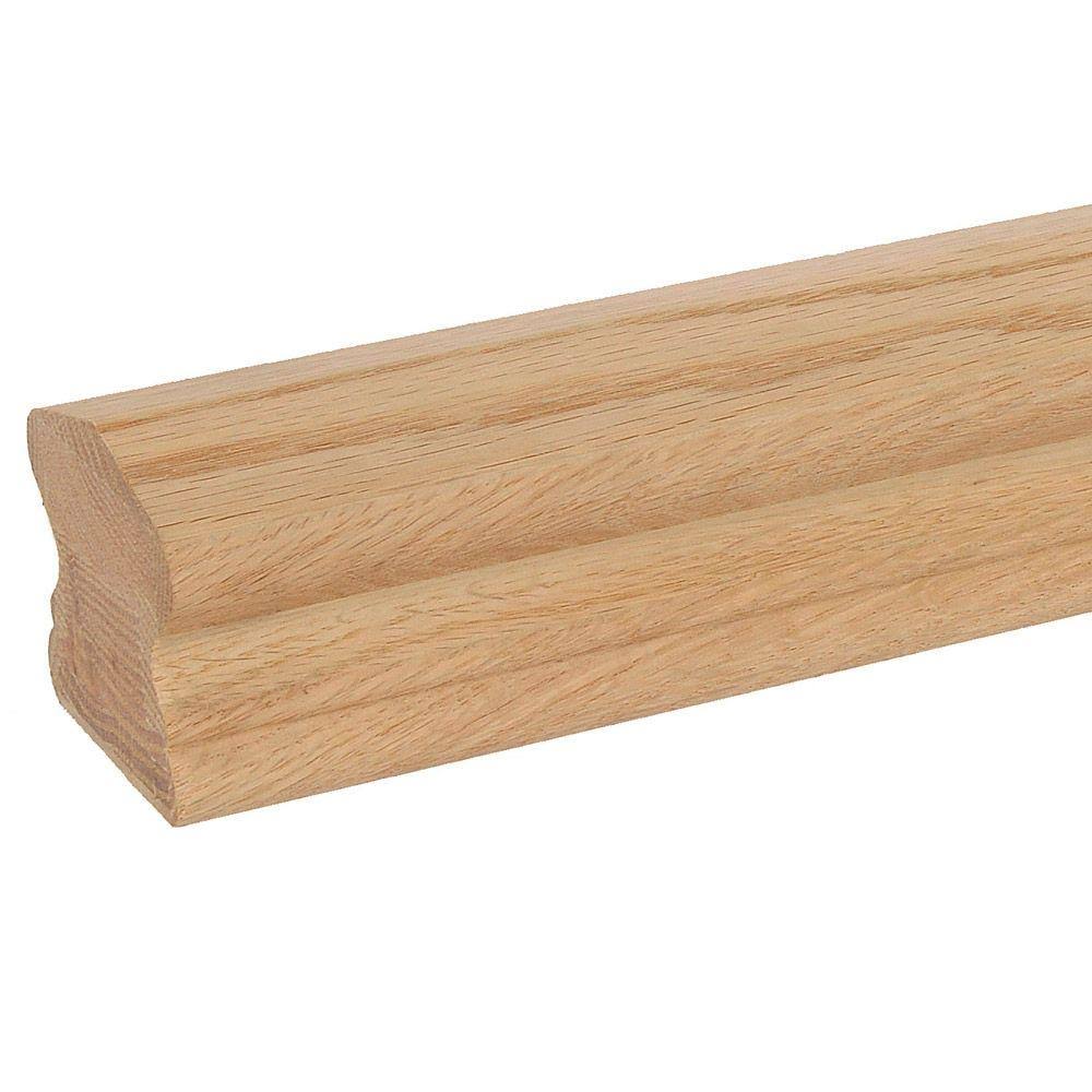 Stair Parts 6510 12 ft. Unfinished White Oak Stair Handrail, White Oak Unfinished
