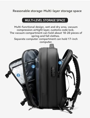 Vacpack Backpack Travel with Vacuum Women Men, Water Resistant & Anti Theft Vacpack Backpack Luggage for Traveling Carry On
