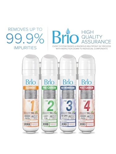 Brio Commercial Grade Bottleless Ultra Safe Reverse Osmosis Drinking Water Filter Water Cooler Dispenser-3 Temperature Settings Hot, Cold & Room Water - UL Approved
