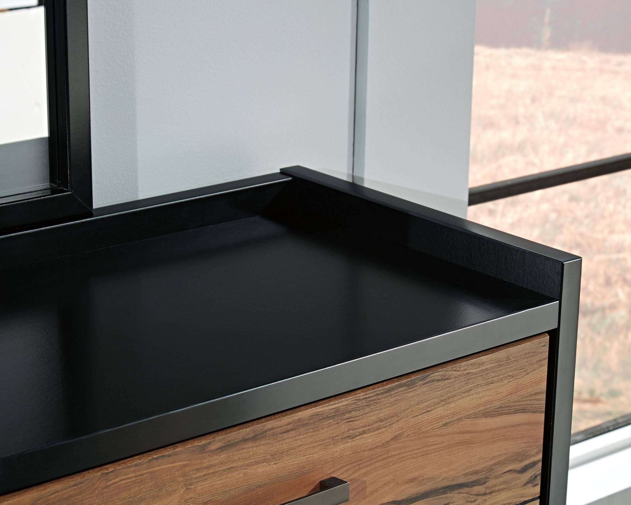 Signature Design by Ashley Stavani Black/Brown Five Drawer Chest