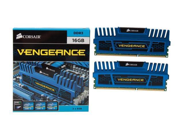 Corsair CMZ16GX3M2A1600C10B 16GB 2X8GB 1600Mhz DDR3 Memory (Blue)
