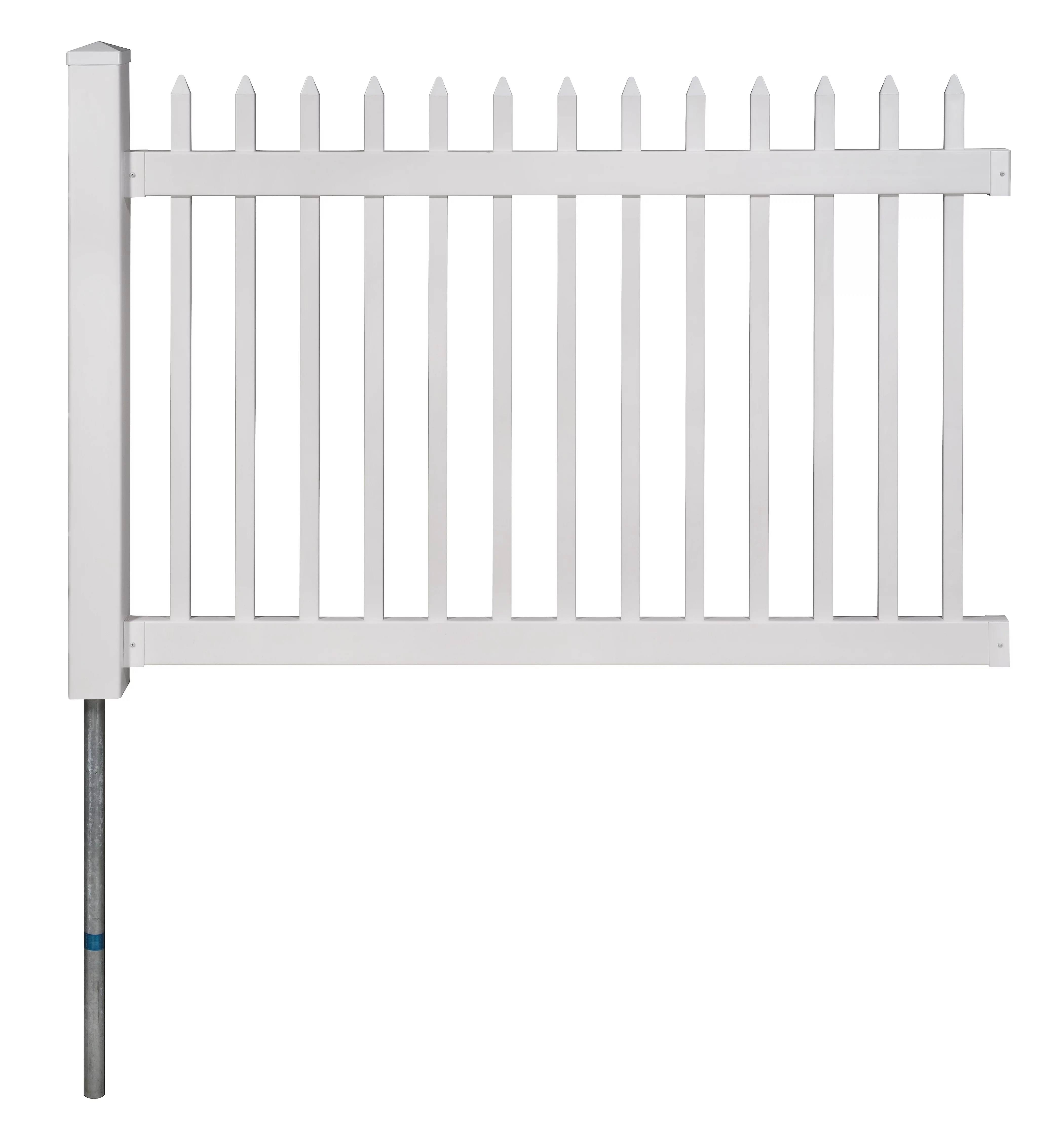 Wam Bam Fence No-Dig Permanent 4ft x 6ft Nantucket Fence with Post Anchor & Cap