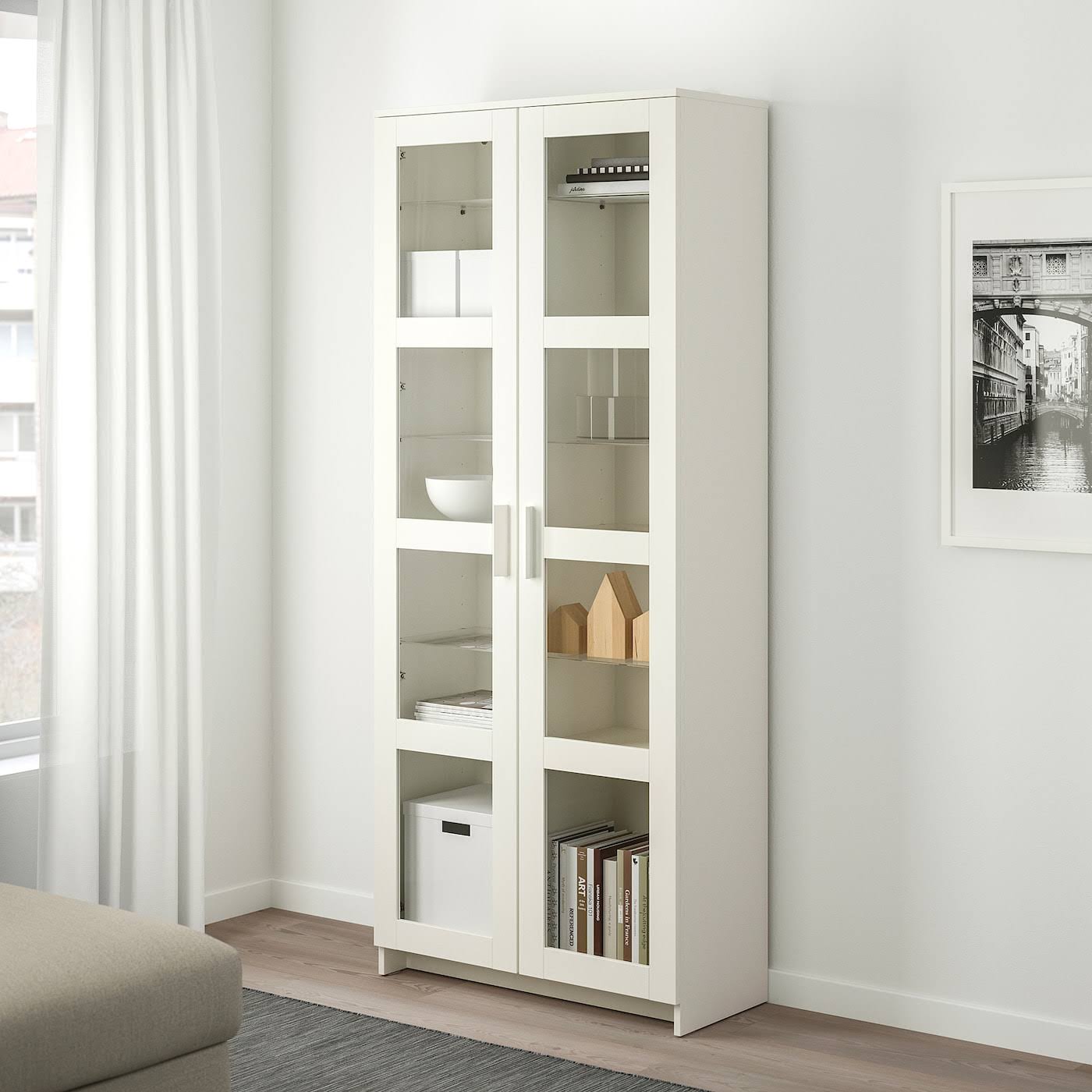 IKEA - BRIMNES Glass-Door Cabinet, White, 31 1/2x74 3/4
