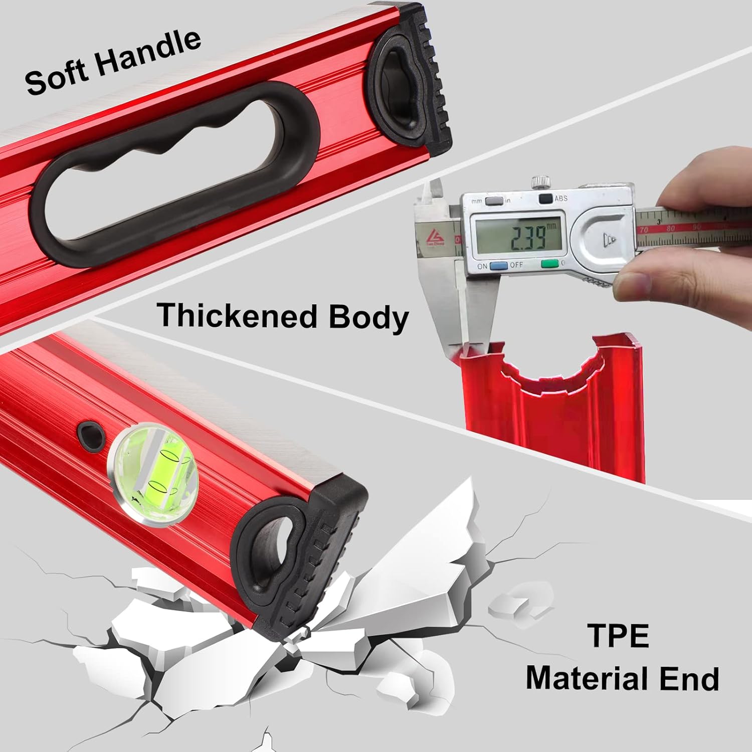 24 inch Digital Level,Digital Smart Level Tool Electronic Level Tool and Protractor - Master Precision - IP54 Dustproof and Waterproof