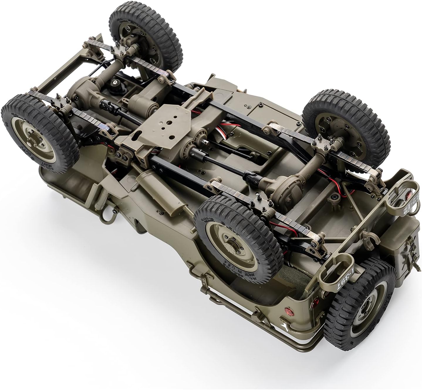 RocHobby 1/12 1941 MB Scaler RC Jeep, 4x4 Hobby Grade RTR RC Car Mini RC Rock Crawler Military, 2.4Ghz RC Truck with 180 Brushed Motor, LED Lights, Battery and USB Charger for Adults
