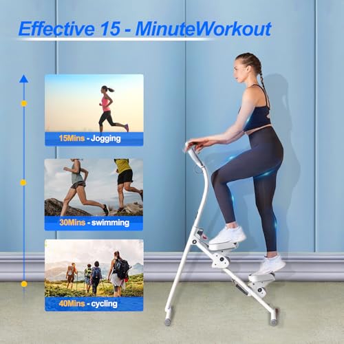 Stair Stepper for Home Vertical Climber, Foldable Full Body Exercise Aerobic Climbing Machines, Mountaineering Fitness Equipment with Adjustable Handles