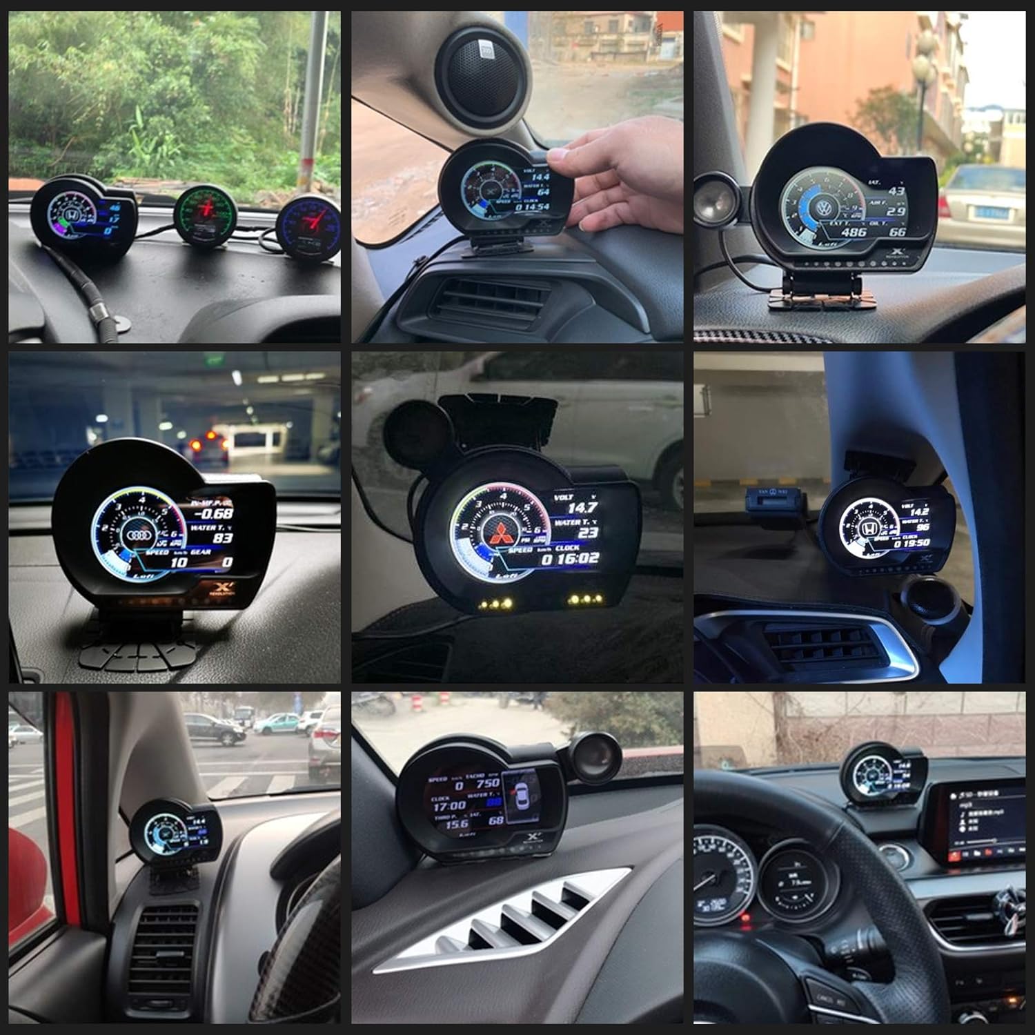 Lufi-Xf Multifunctional Obd2 Gauge, Heads Up Display, Obd2 Scanning Tool Combination Meter