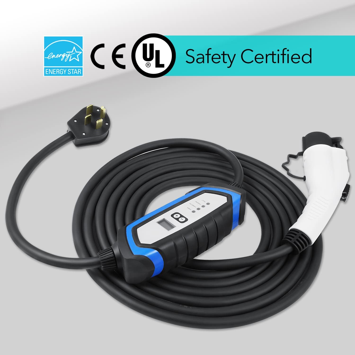 Lectron 240V 32 Amp, Level 2 EV Charger, with 21ft Long J1772 Charging Cable & NEMA 14-50 Plug