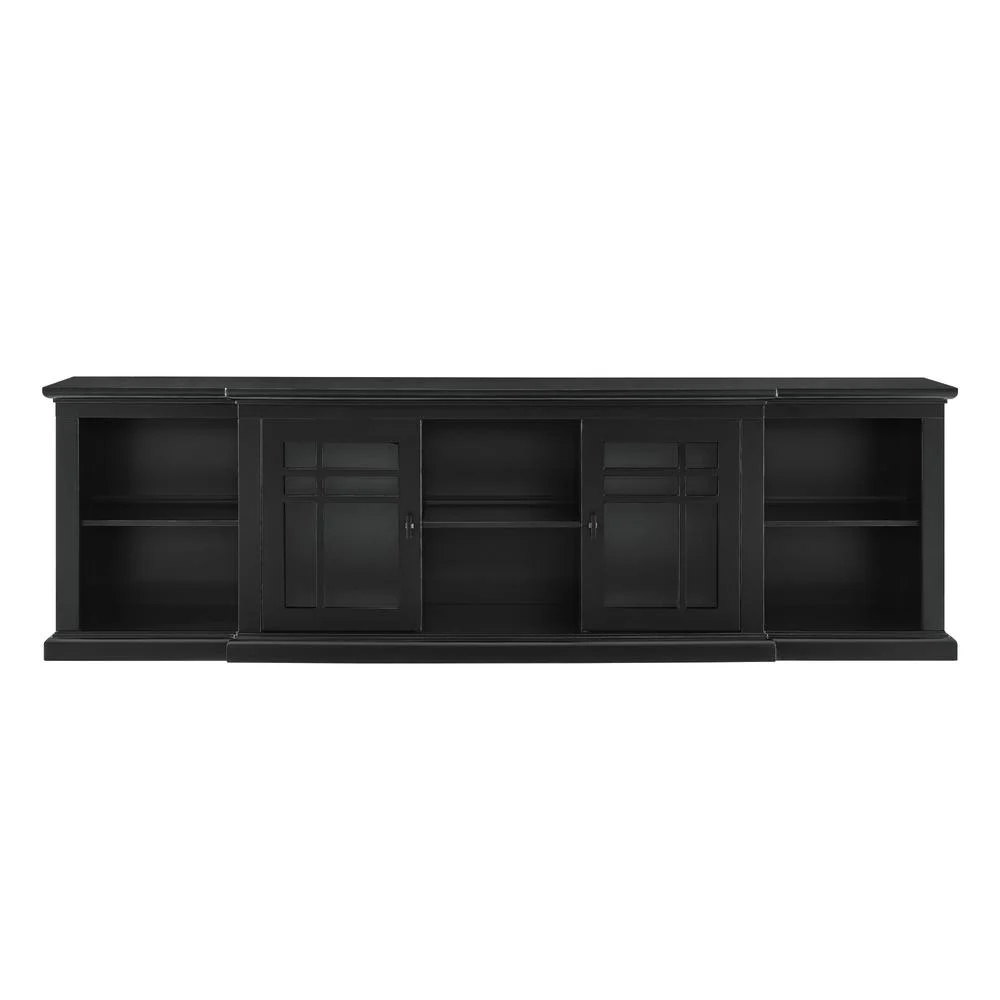 80" 2 Door Transitional Wood Breakfront Console - Black