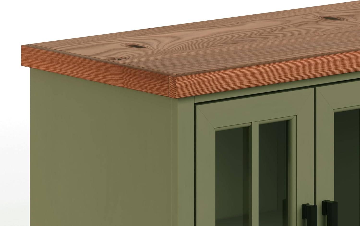 Bridgevine Home Vineyard 97 inch Fireplace TV Stand Console for TVs up to 100 inches, Minimal Assembly, Sage Green and Fruitwood Finish