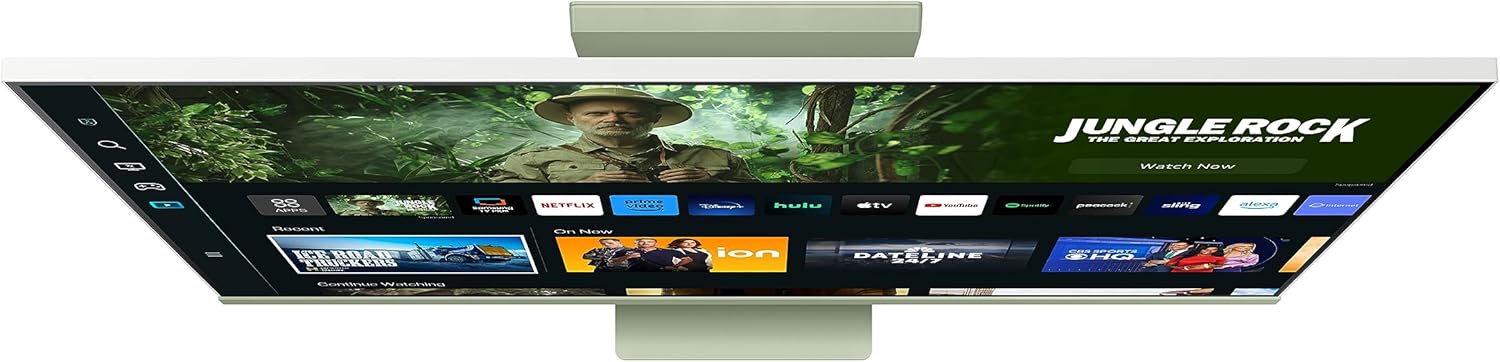 SAMSUNG 27" M80C UHD HDR Smart Computer Monitor Screen with Streaming-TV, Slimfit-Camera Included, Wireless Remote PC Access, Alexa Built-in (LS27CM80GUNXZA), Spring Green