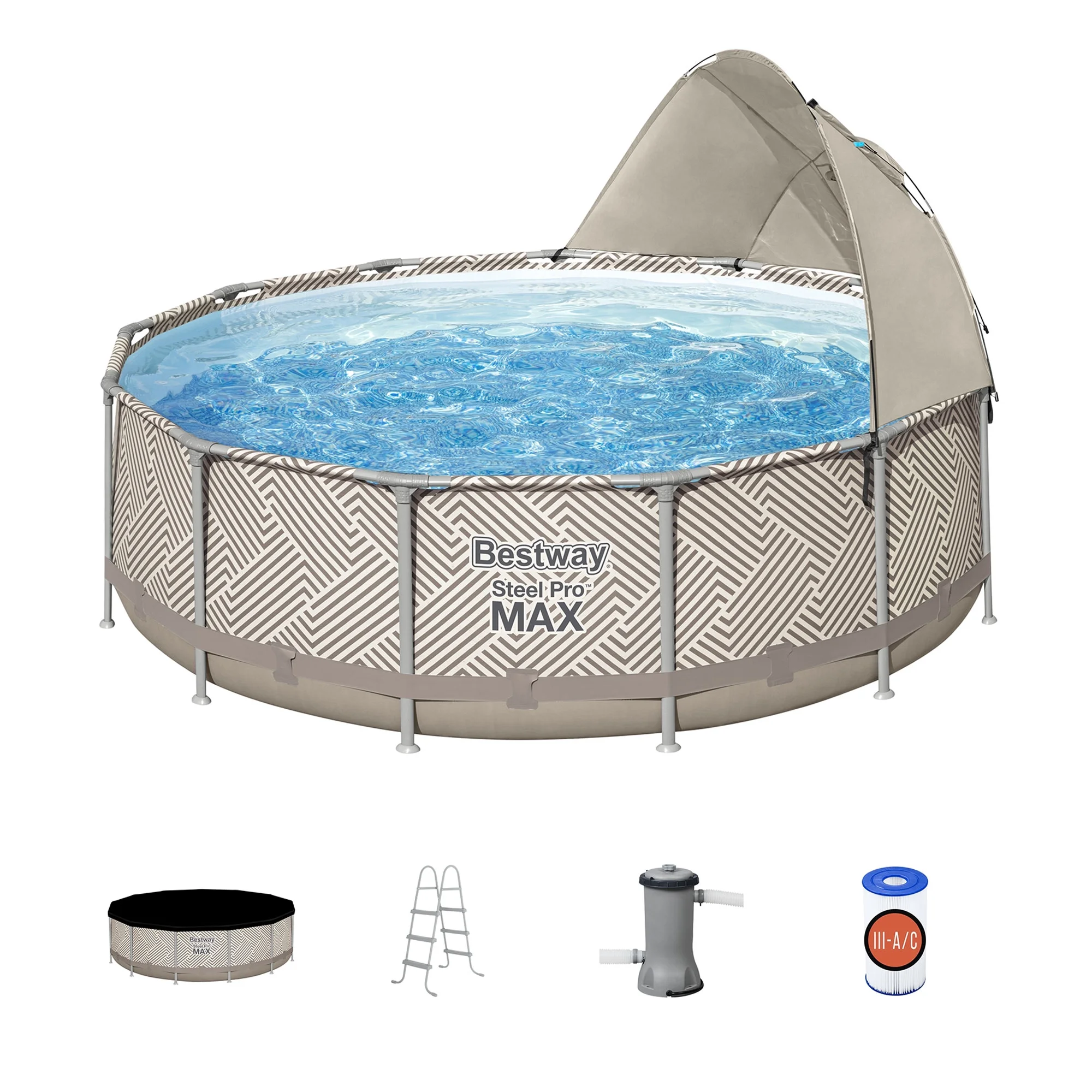 Bestway Steel Pro 13' x 42" Round Above Ground Pool Set w/DuraPlus Liner