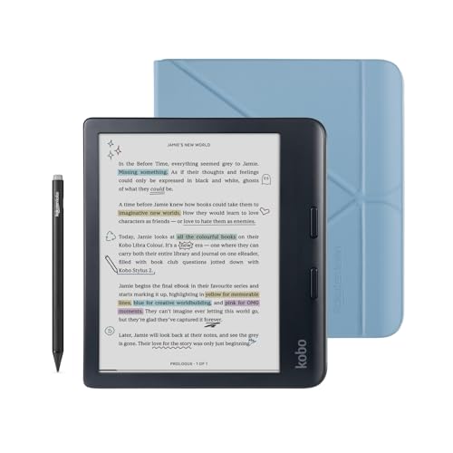 Kobo Libra Colour Black eReader with Case Bundle