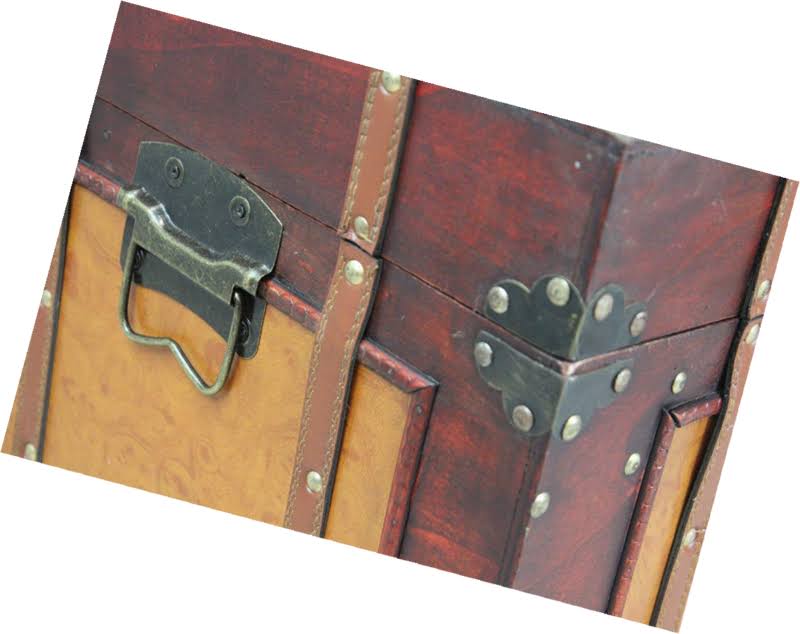 Vintiquewise Large Antique Style Steamer Trunk, Decorative Storage Box