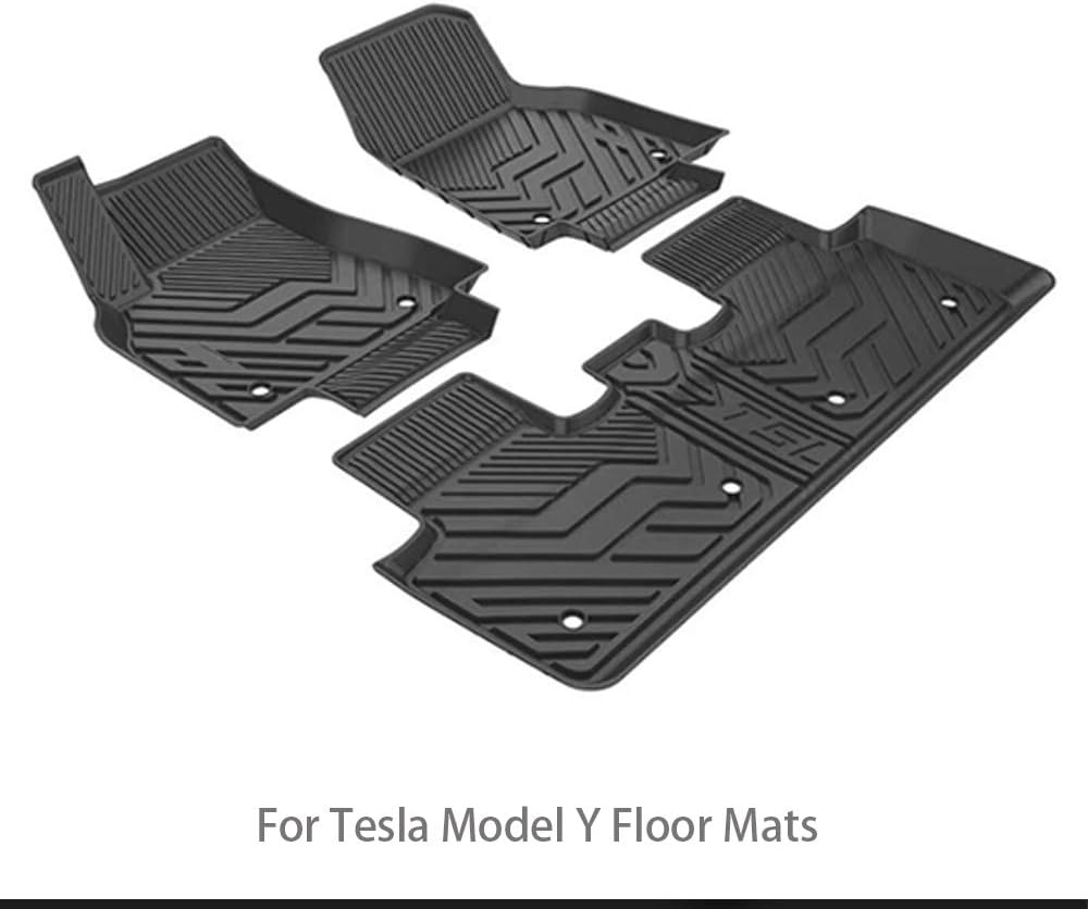 Cqlights Model Y Cargo Liner for Tesla Model Y 2020 2021 Trunk Liner Tray Heavy Duty Rubber Rear Cargo Area Mat Waterproof Protector Floor Mat Black
