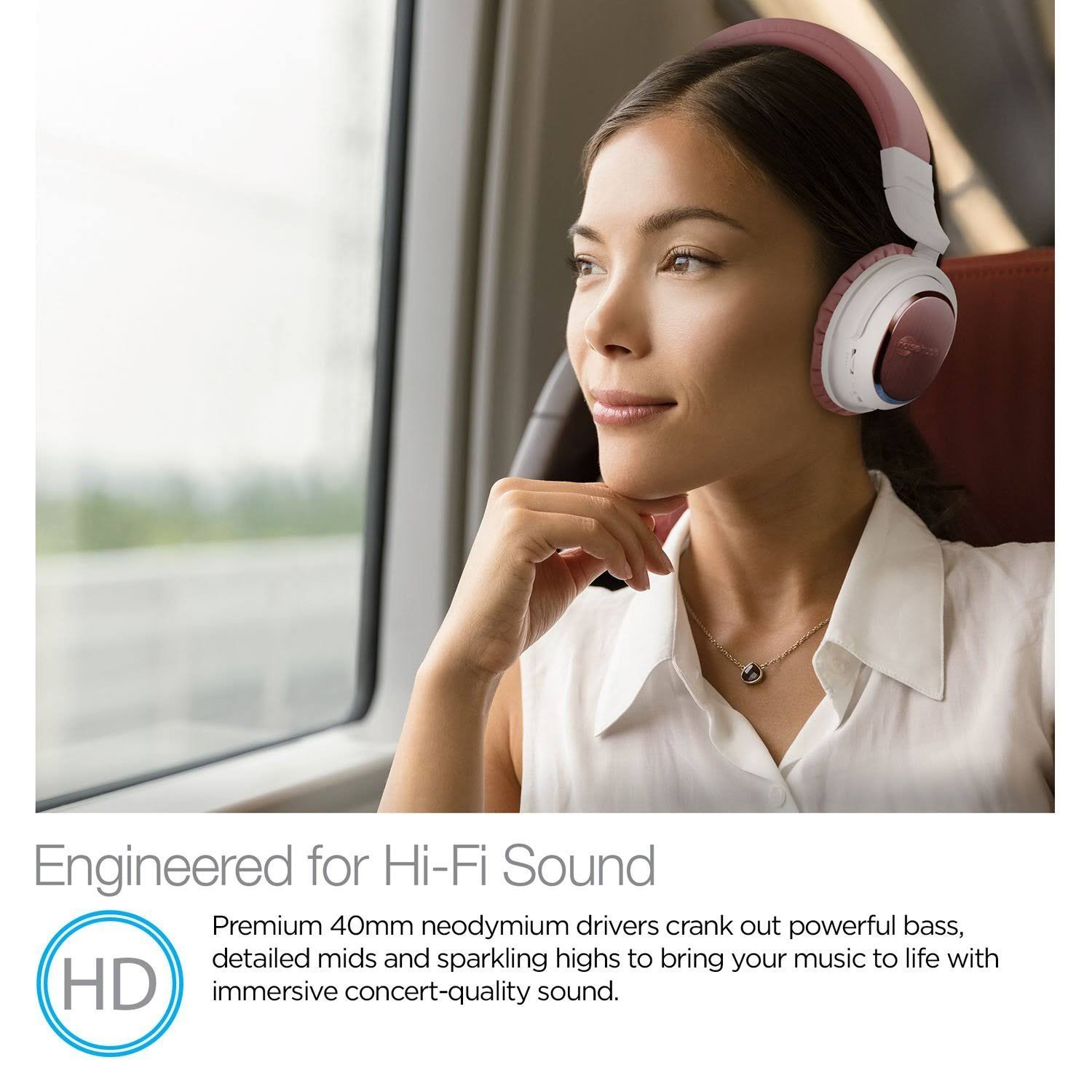 Naztech i9BT Over-Ear Active Noise Cancelling Wireless Headphones, aptX Bluetooth 4.1 Technology for