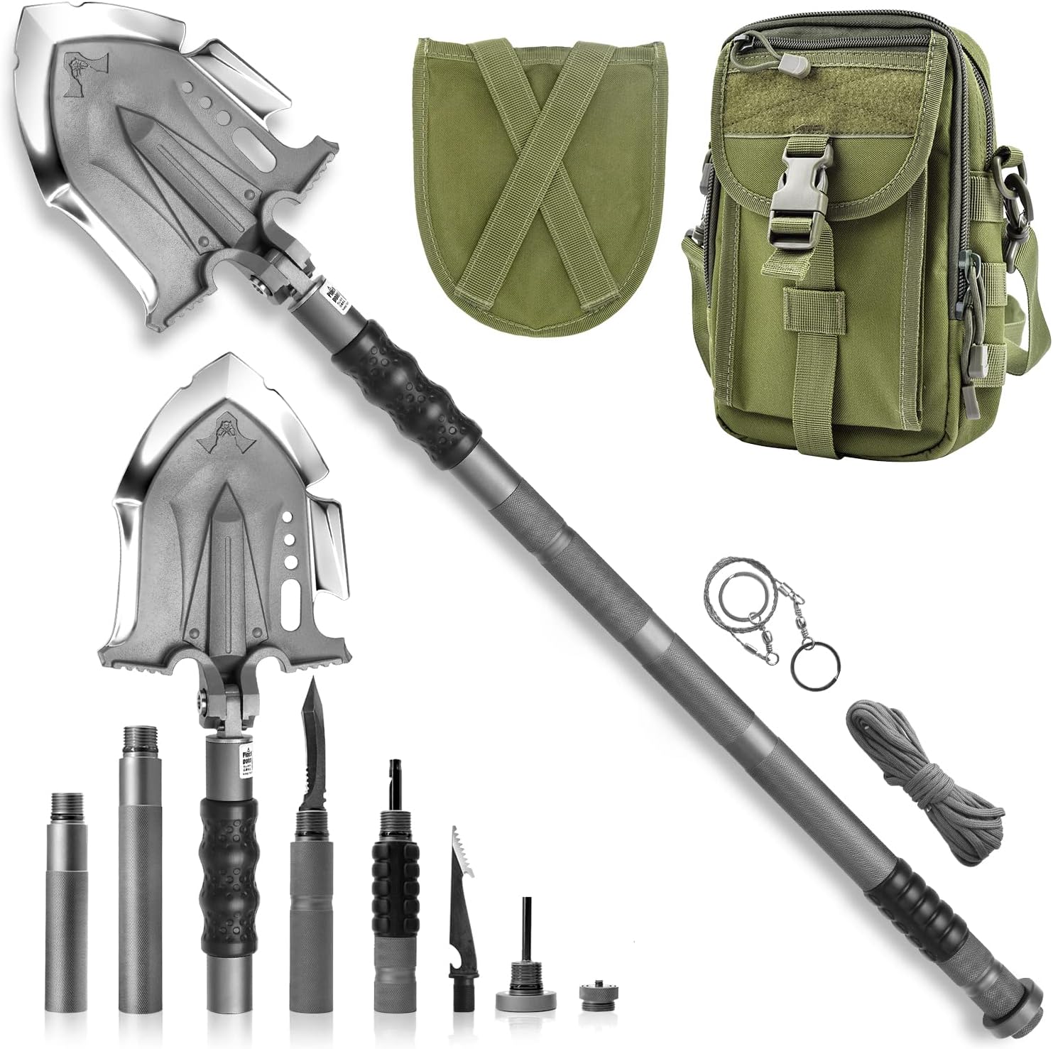 Zune Lotoo Survival Camping Shovel Folding Tactical Gear Multifunctional Emergency Outdoor Fishing Folding Off-Roading Camping Hiking Multi Tools